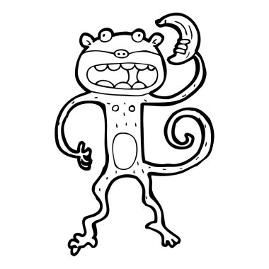 Maymun yeme muz karikatür (raster sürüm)