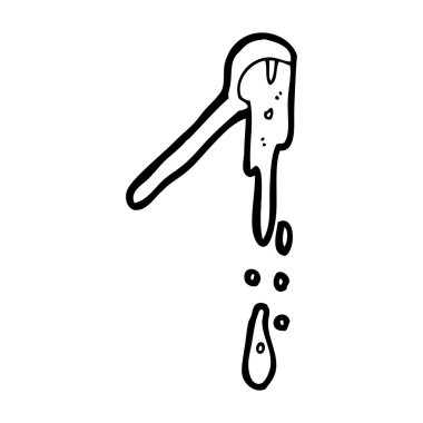 karikatür yulaf çorbası kaşık üzerindeki