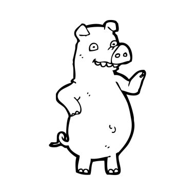 şişko domuz karikatür