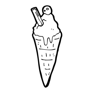 karikatür dondurma koni