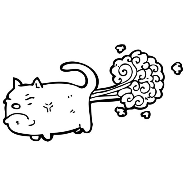 Farting cat cartoon — Stock Vector