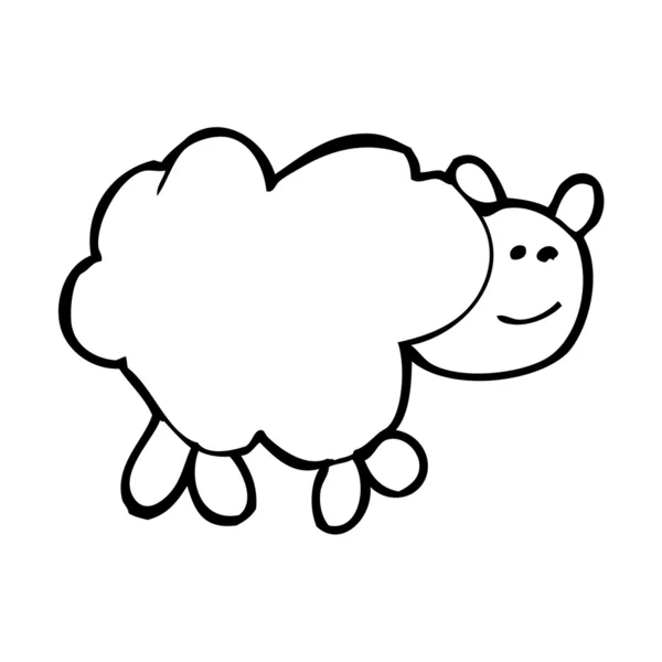 Dessin de style enfant d'un mouton — Image vectorielle