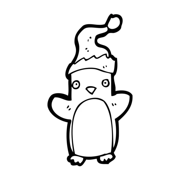 Xmas penguin cartoon — Stock Vector