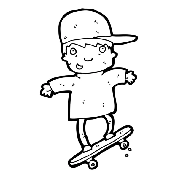 Skater dessin animé enfant — Image vectorielle
