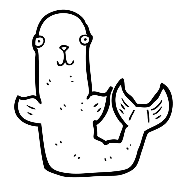 Glückliche Robben-Karikatur — Stockvektor