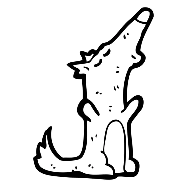 Desenhos animados de lobo uivante — Vetor de Stock