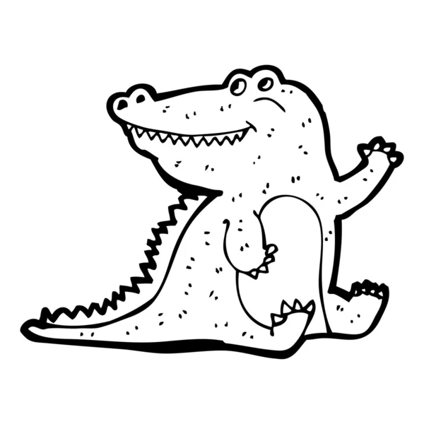 Hullámzó krokodil rajzfilm — Stock Vector