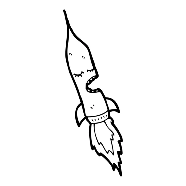 Flygande raket missil cartoon — Stock vektor