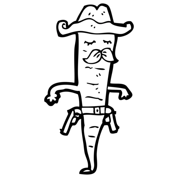 Cowboy cartone animato vegetale — Vettoriale Stock