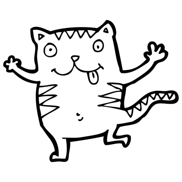 Dibujos animados gato feliz loco — Vector de stock