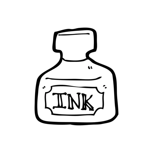 Ink pot cartoon — Stock Vector