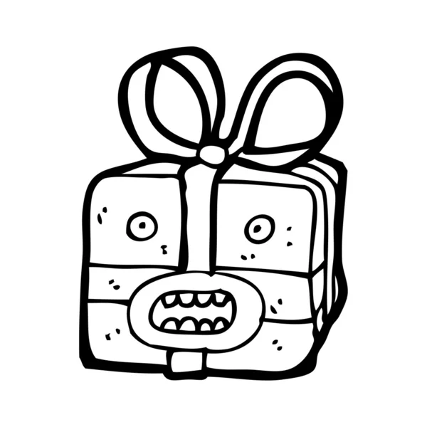 Regalo de navidad monstruo personaje de dibujos animados — Archivo Imágenes Vectoriales