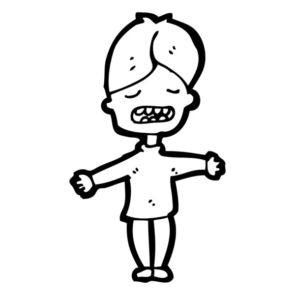 Lelijk jongen cartoon — Stockvector