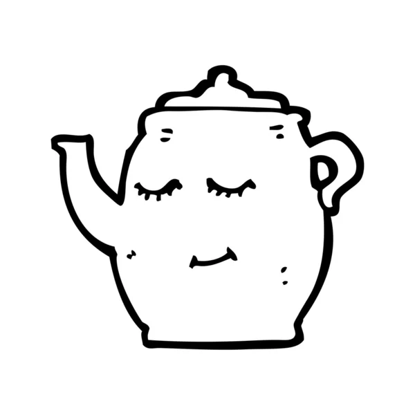 Счастливый чайник мультфильм — стоковый вектор