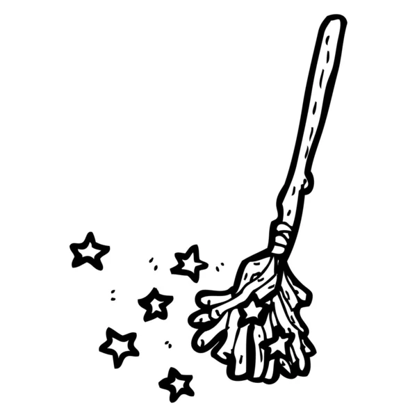 女巫的扫帚卡通 — 图库矢量图片