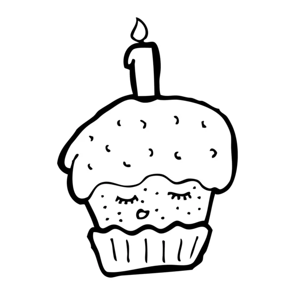 Happy cartoon cupcake — Stock Vector