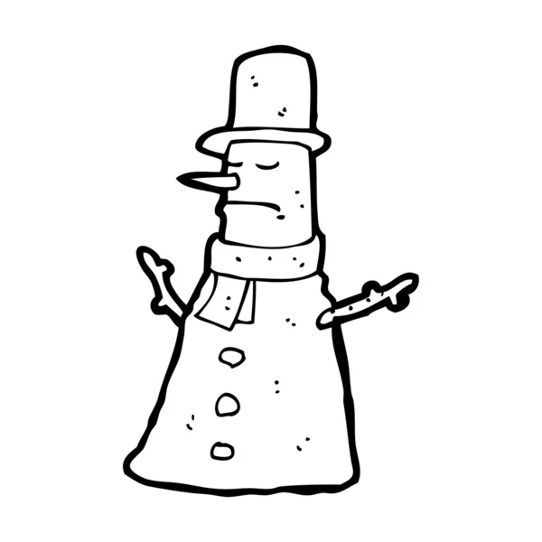 Muñeco de nieve dibujos animados — Vector de stock