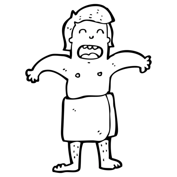 毛巾卡通的男人 — 图库矢量图片