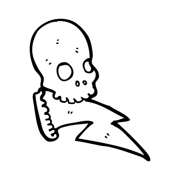 Crâne cracher foudre boulon dessin animé — Image vectorielle