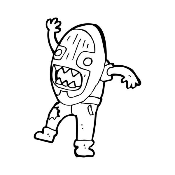 Scary mask man cartoon — Stock Vector