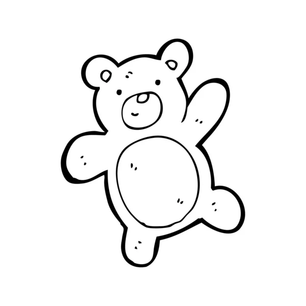 Teddy urso acenando desenhos animados — Vetor de Stock
