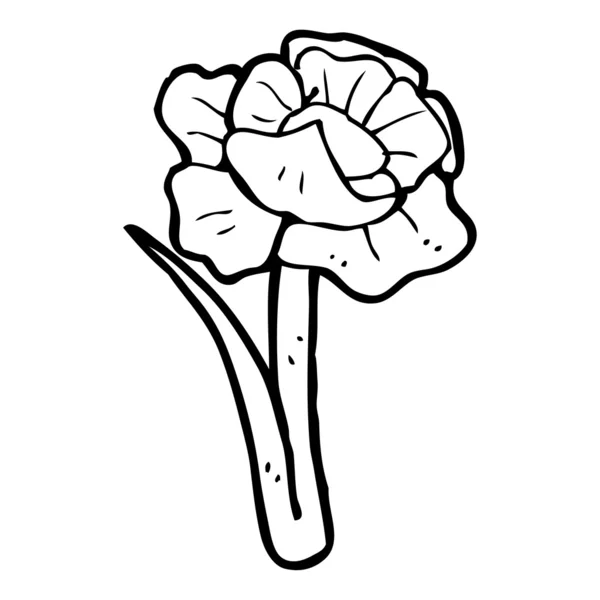 Flor de amapola de dibujos animados — Vector de stock