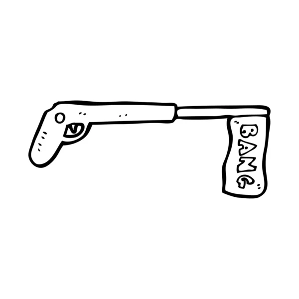Fake-Witz Spielzeugpistole Karikatur — Stockvektor