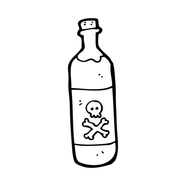 Flasche Giftkarikatur — Stockvektor