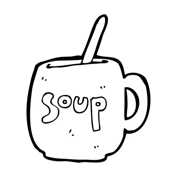 Mug of soup cartoon — Stock Vector