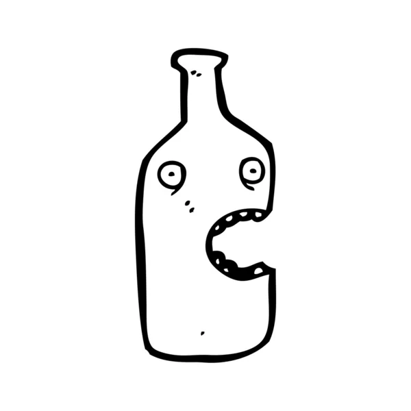 害怕的瓶卡通misshandlade gamla kastrull cartoon — 图库矢量图片