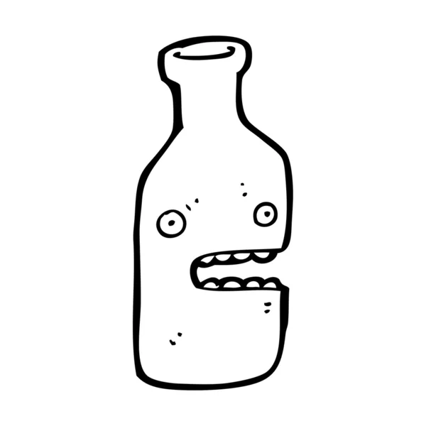 Asustado botella de dibujos animados — Archivo Imágenes Vectoriales