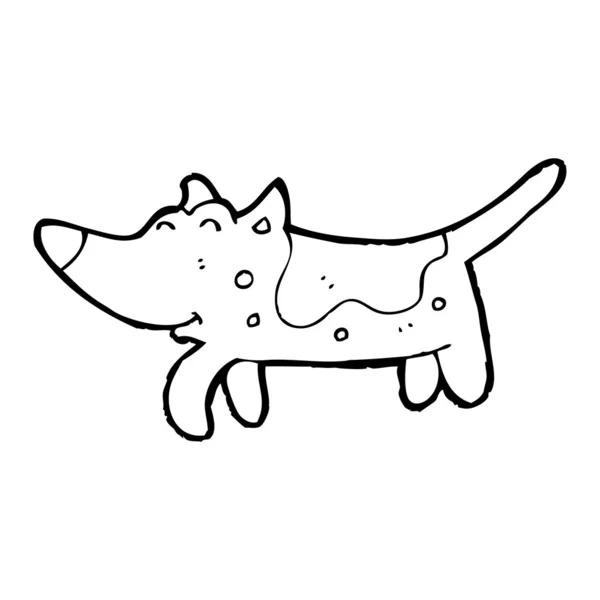 幸せな犬歩く漫画 — ストックベクタ