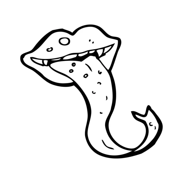 毛蜥蜴舌头卡通 — 图库矢量图片