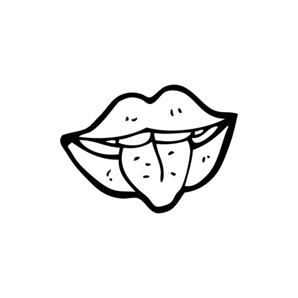 Cartoon mit herausgestreckter Zunge — Stockvektor