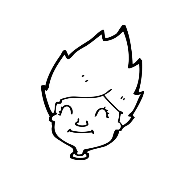 Heureux visage de la personne blonde dessin animé — Image vectorielle