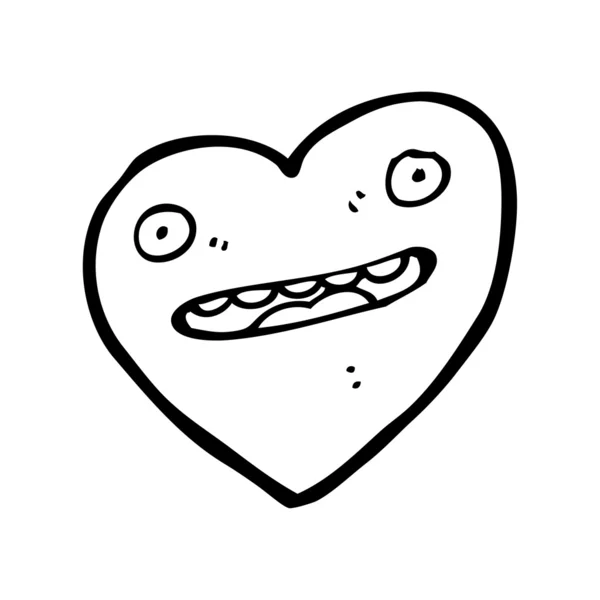 Çirkin kalp karikatür — Stok Vektör
