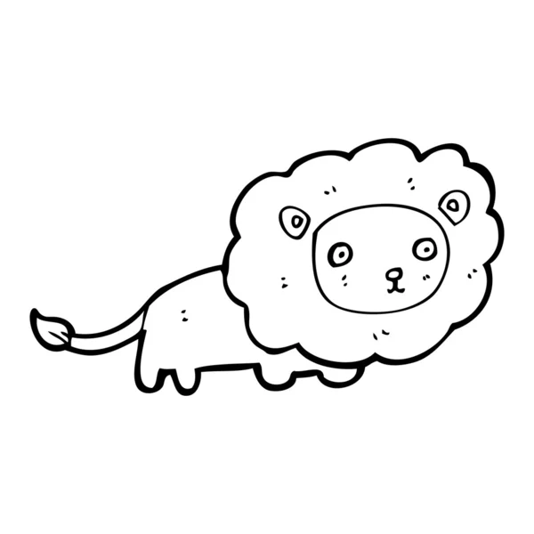 好奇心旺盛ライオン漫画 — ストックベクタ