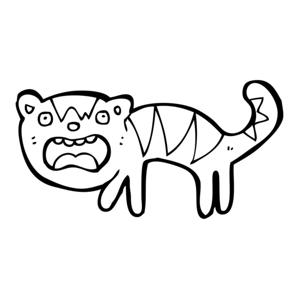 Nervioso tigre de dibujos animados — Vector de stock