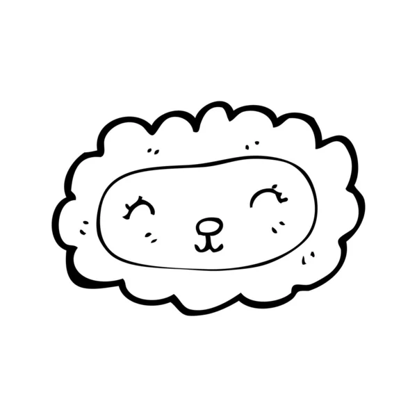 Bande dessinée visage de lion heureux — Image vectorielle