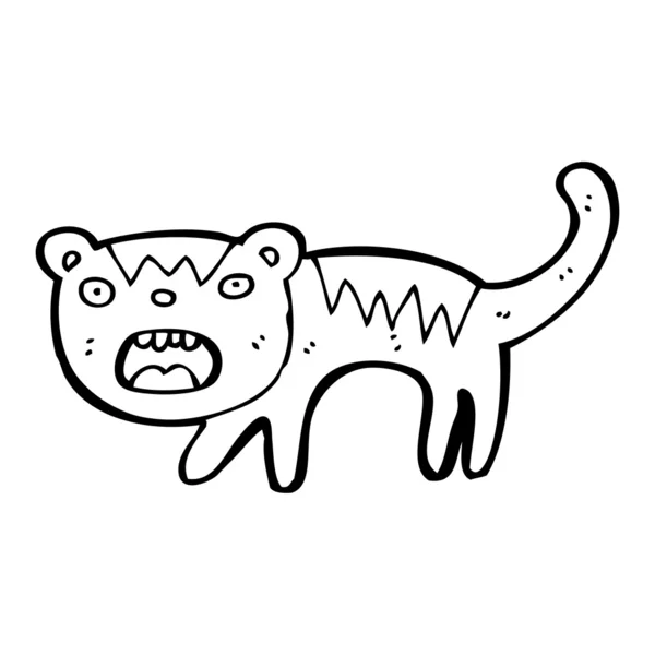 Nervioso tigre de dibujos animados — Vector de stock