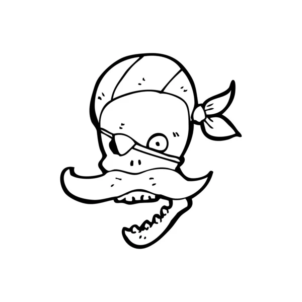 海盗骷髅卡通 — 图库矢量图片