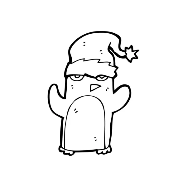 Pingouin de Noël dessin animé — Image vectorielle