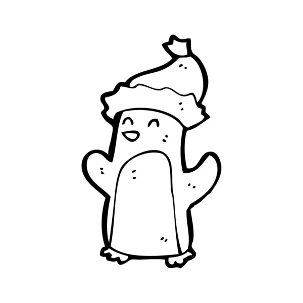 Pingouin de Noël dessin animé — Image vectorielle