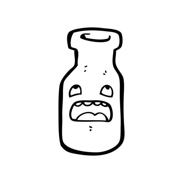 Botella infeliz de dibujos animados — Vector de stock