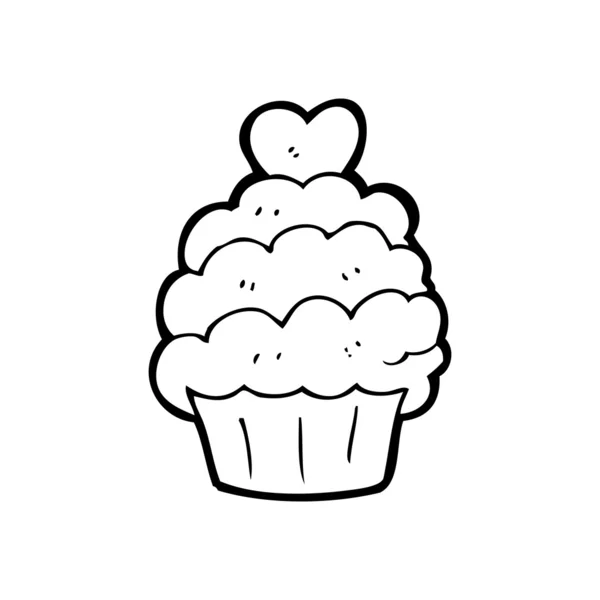 San Valentín cupcake dibujos animados — Archivo Imágenes Vectoriales