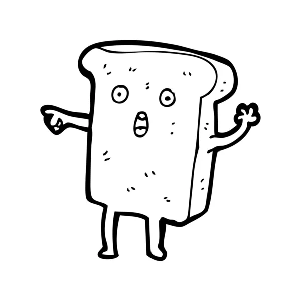 Shocked slice of bread cartoon — Stock Vector