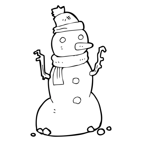 Muñeco de nieve de dibujos animados — Vector de stock