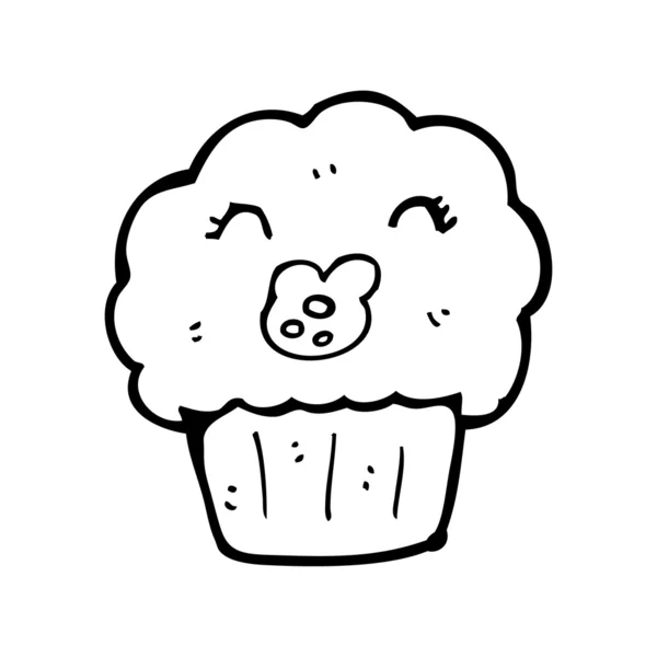 Cartone animato abbastanza muffin — Vettoriale Stock