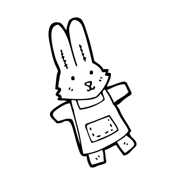 Rabbit in apron cartoon — Stock Vector
