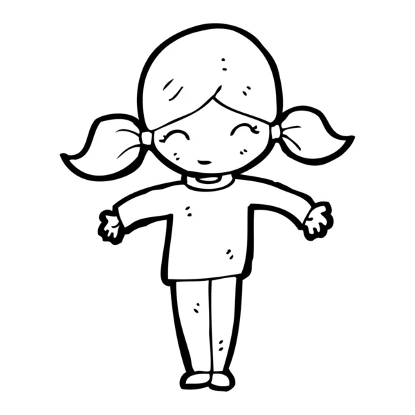 Glückliches Mädchen Karikatur — Stockvektor
